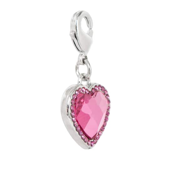 Dark Rose Filagree Heart Austrian Crystal Charm by Bead Landing™